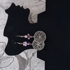 Paparazzi "Adobe Dweller" Purple & Silvertone Earrings